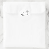 Lazy Cat - Wat? - Katten Ronde Sticker (Tas)