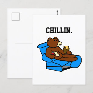 Lazy Easy Chair Beer, Funny Chillin’ Dad Cartoon Briefkaart