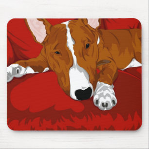 Lazy English Bull Terrier Hondenras Illustration Muismat