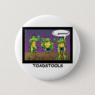 Lazy Frogs o Toadstools Funny Gifts & T - shirts Ronde Button 5,7 Cm