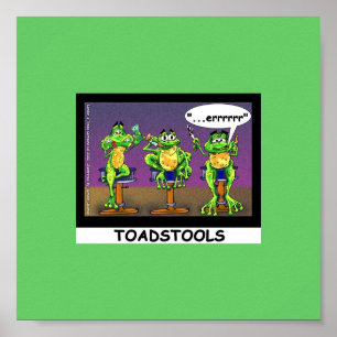 Lazy Frogs o Toadstools Funny Poster