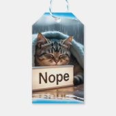 Lazy funny cat design cadeaulabel (Voorkant)