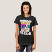 Lazy Funny Cat Maandag Voelt T-shirt (Voorkant volledig)