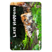 Lazy gebeurt in Siberian Tiger Magneet (Verticaal)