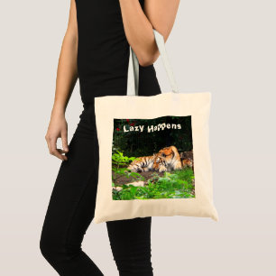 Lazy gebeurt in Siberian Tiger Tote Bag