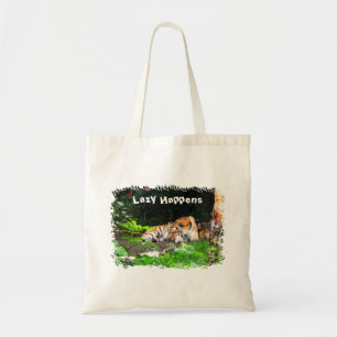 Lazy gebeurt in Siberian Tiger Tote Bag