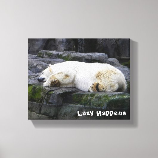 Lazy geluk Polar Beer Canvas Afdruk (Voorkant)