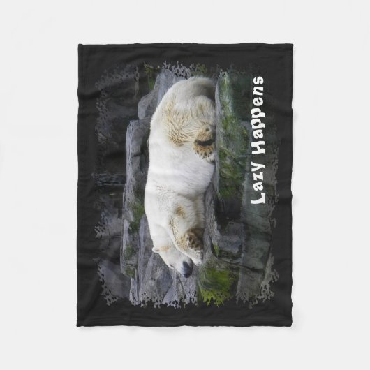 Lazy geluk Polar Beer Fleece Deken (Voorkant)
