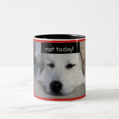 Lazy Great Pyreneeën Dog not Today Red Black Mok (Center)