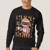 Lazy Hipster Sloth Koffie snorbril Trui (Voorkant)
