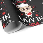 Lazy in Love Sheep for Valentijnsdag Singles Cadeaupapier (Rol Hoek)