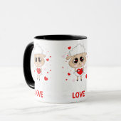 Lazy in Love Sheep for Valentijnsdag Singles Mok (Voorkant links)