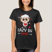 Lazy in Love Sheep for Valentijnsdag Singles T-shirt (Voorkant)