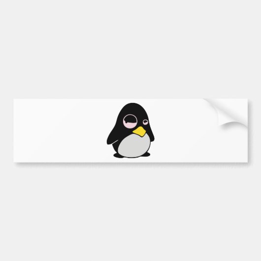 LAZY LINUX TUX PENGUIN BUMPERSTICKER (Voorkant)