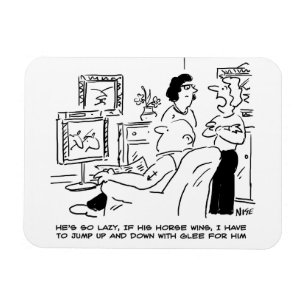 Lazy Man kijkt naar paardenraces op televisie Magneet
