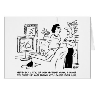 Lazy Man Watches Horse Racing à la télévision