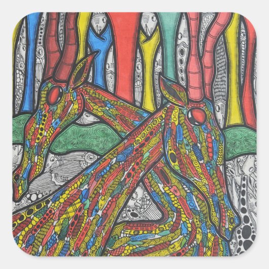 Lazy namiddag vierkante sticker (Voorkant)