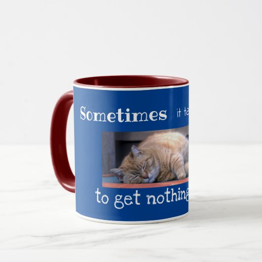 Lazy Orange Tabby Chat Mug (Devant gauche)