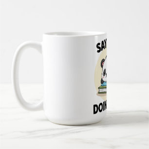 Lazy Panda Cartoon Slapen met Grappige Quote Koffiemok