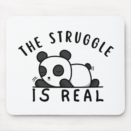 Lazy Panda de strijd is echt Muismat (Voorkant)