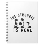 Lazy Panda de strijd is echt Notitieboek (Voorkant)