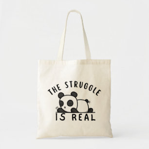 Lazy Panda de strijd is echt Tote Bag