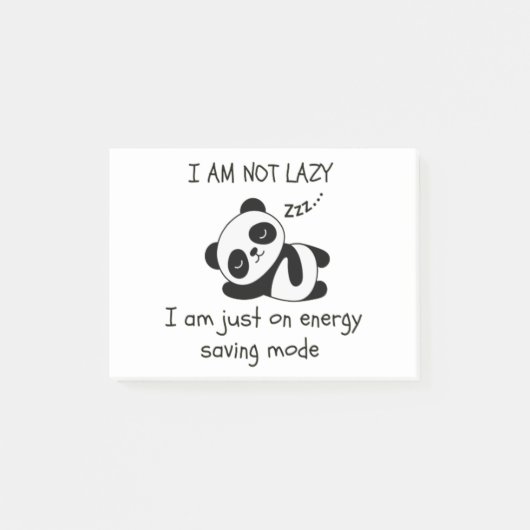 lazy panda grappig bericht post-it® notes (Voorkant)