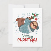 Lazy Sloth Christmas Kaart (Voorkant)