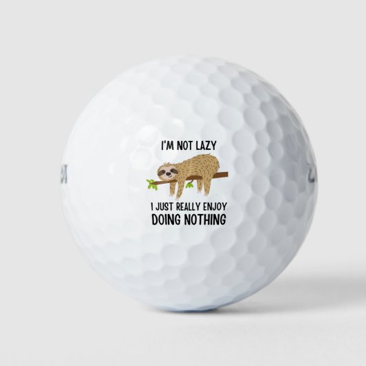 Lazy Sloth Doing Niets Golfballen (Voorkant)