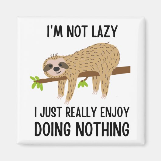 Lazy Sloth Doing Niets Magneet (Voorkant)