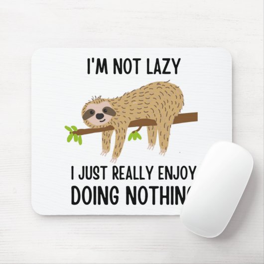 Lazy Sloth Doing Niets Muismat (Met muis)