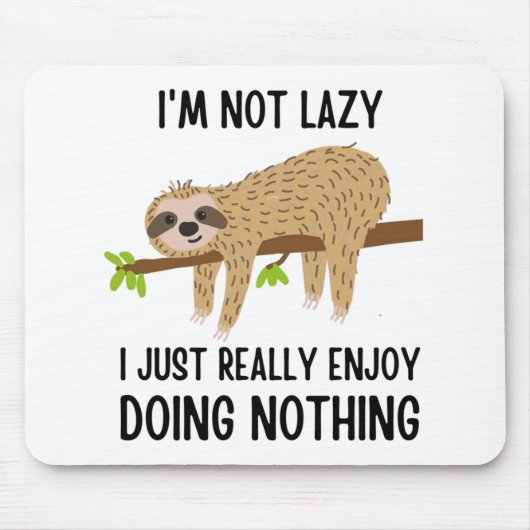 Lazy Sloth Doing Niets Muismat (Voorkant)