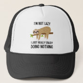 Lazy Sloth Doing Niets Trucker Pet (Voorkant)