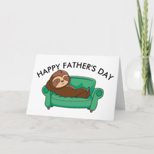 Lazy Sloth Funny Fathers Day gepersonaliseerd Kaart