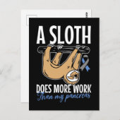 Lazy Sloth Funny Pancreas T1D Diabetes Briefkaart (Voorkant / Achterkant)