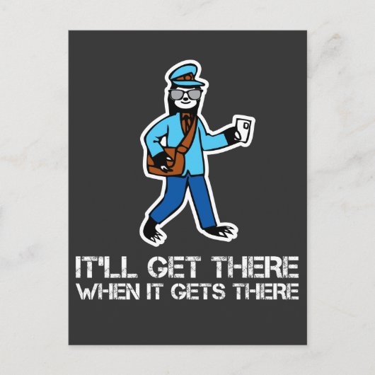 Lazy Sloth Funny Rural Mailman Mail Carrier Briefkaart (Voorkant)