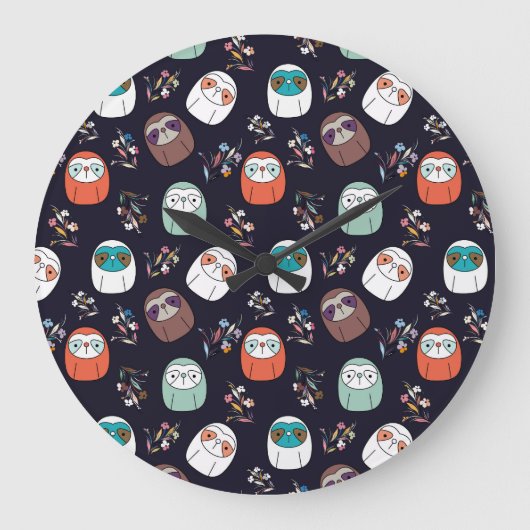 Lazy Sloth Grote Klok (Voorkant)