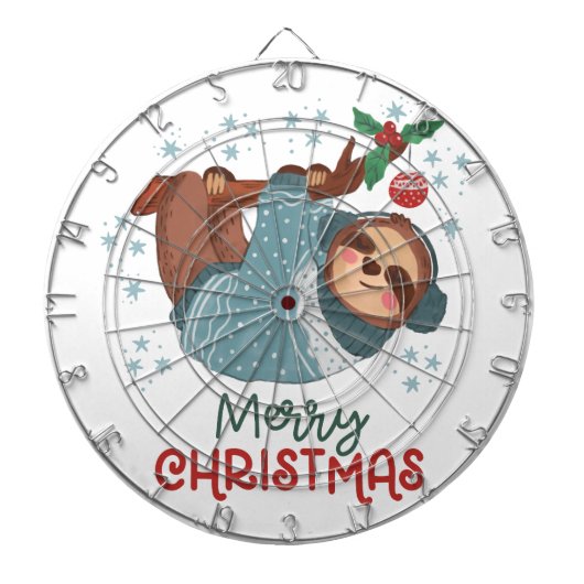 Lazy Sloth Kerstmis Dartbord (Voorkant)