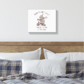 Lazy Sloth Retro Bike Cartoon Canvas Afdruk (Insitu (Slaapkamer))