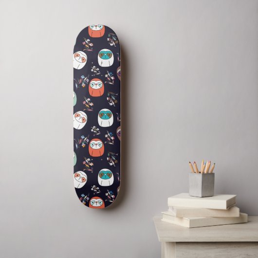Lazy Sloth Skateboard (Muurkunst)