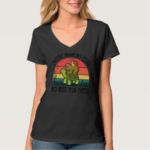 Lazy Sloth Snail Riding Turtle Slow Runners Club T-shirt