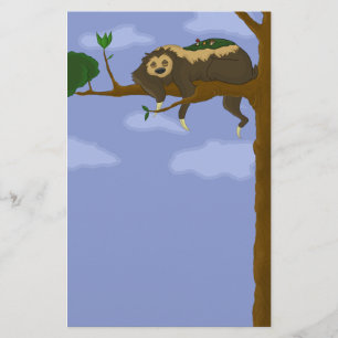 Lazy Sloth Stationery Briefpapier