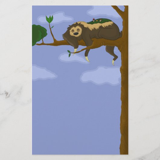 Lazy Sloth Stationery Briefpapier (Voorkant)