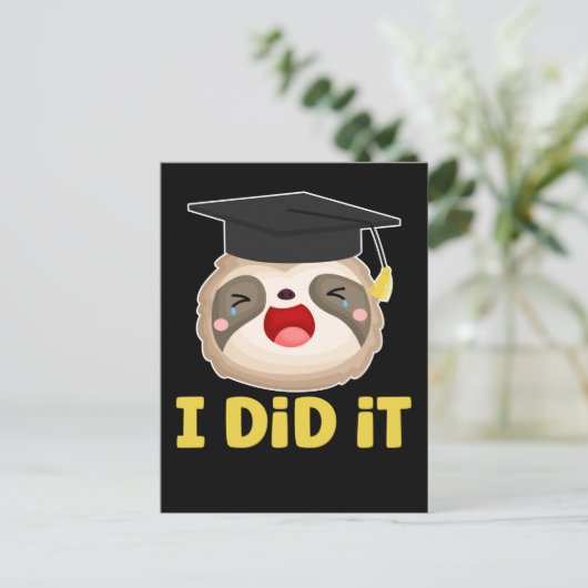 Lazy Student Afstuderen het Afstuderen Slote Briefkaart (Staand voorkant)