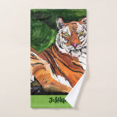 Lazy Tiger gepersonaliseerd Bad Handdoek (Handdoek)