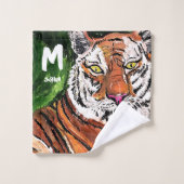 Lazy Tiger gepersonaliseerd Bad Handdoek (Wasdoekje)