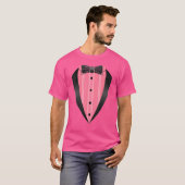 Lazy Tuxedo Pink Costume Easy Bow Stropdas Outfit T-shirt (Voorkant volledig)