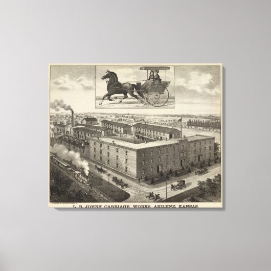 LB Johns' Carriage Works, Abilene, Kansas Canvas Afdruk (Voorkant)