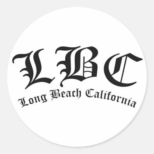 LBC Long Beach California Ronde Sticker (Voorkant)