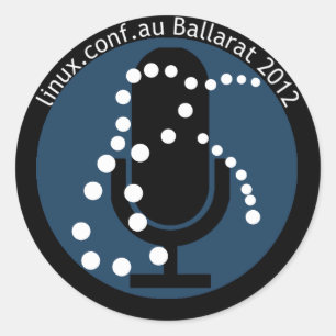 LCA2012-luidsprekersticker met tekst Ronde Sticker